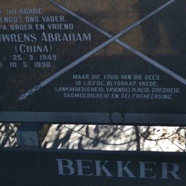 BEKKER Louwrens Abraham 1949-1998