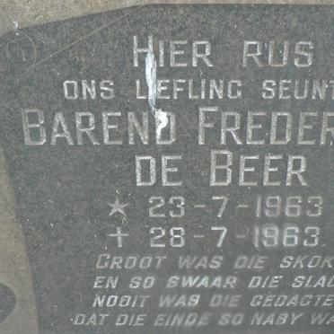 BEER Barend Frederick, de 1963-1963