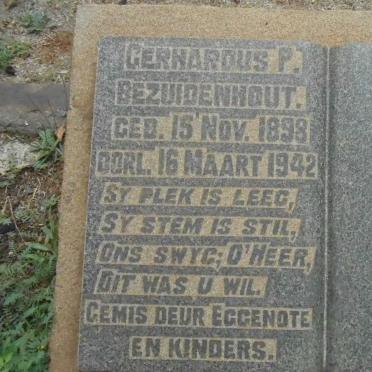 BEZUIDENHOUT Gerhardus P. 1898-1942