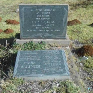BILLINGS J.S.B. 1918-1970 &amp; Maria 1910-1990