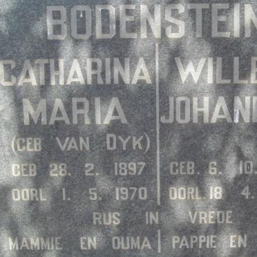 BODENSTEIN Willem Johannes 1895-1974 &amp; Catharina Maria VAN DYK 1897-1970