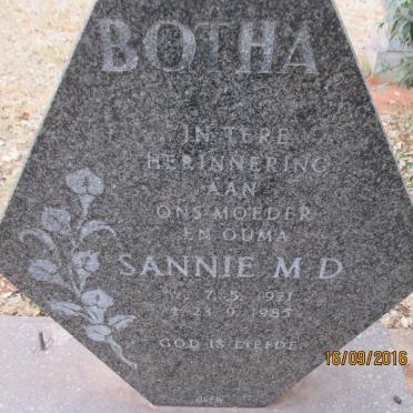 BOTHA Sannie M.D. 1921-1985