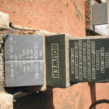 BOUWER Theunis Jacobus 1878-1933 &amp; Theunsina Gertina OBERHOLZER 1887-1942