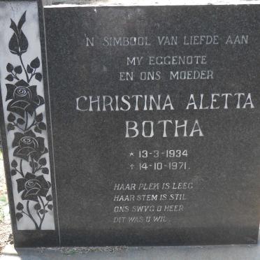 BOTHA Christina Aletta 1934-1971