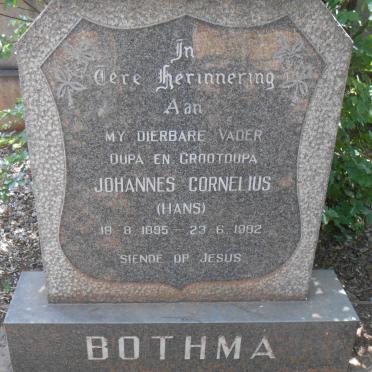 BOTHMA Johannes Cornelius 1895-1982