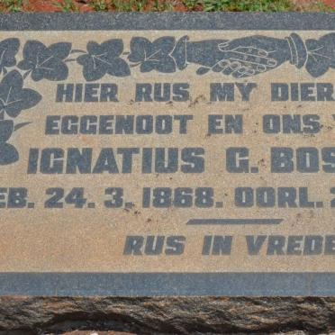 BOSHOFF Ignatius G. 1868-1936