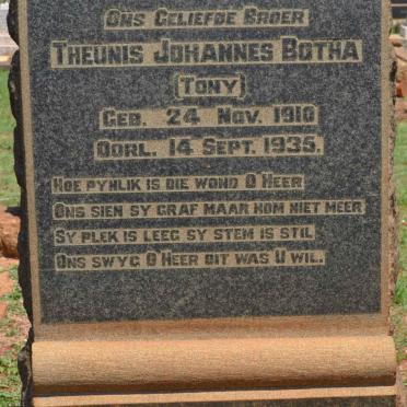 BOTHA Theunis Johannes 1910-1935