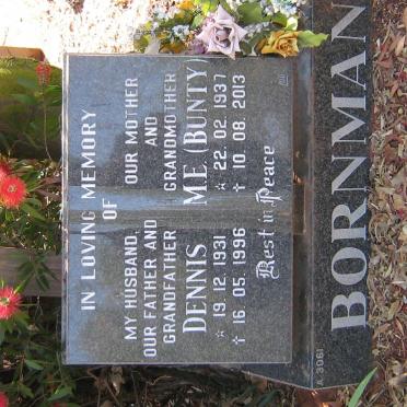 BORNMAN Dennis 1931-1996 &amp; M. E. 1937-2013