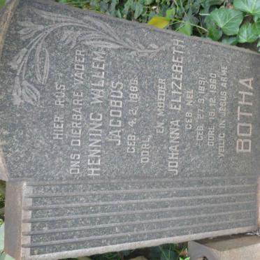 BOTHA Henning Willem 1888- &amp; Johanna Elizabeth NEL 1891-1960