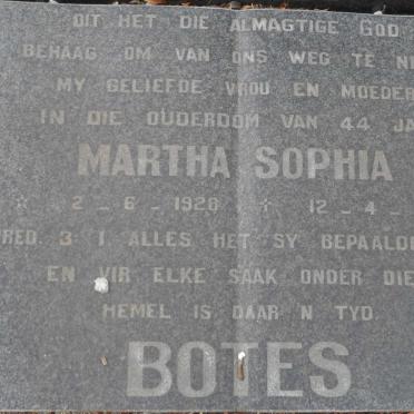 BOTES Martha Sophia 1928-1972