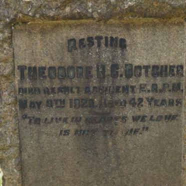 BOTCHER Theodore H.C. -1929