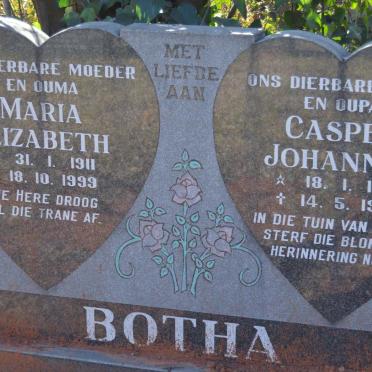 BOTHA Casper Johannes 1912-1995 &amp; Maria Elizabeth 1911-1999