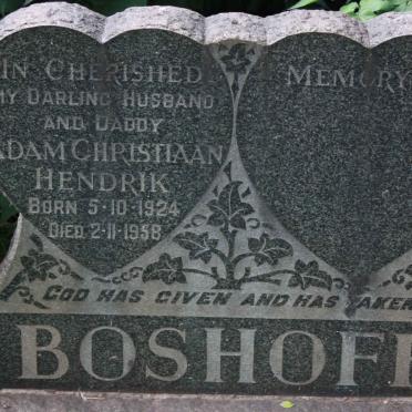 BOSHOFF Adam Christiaan Hendrik 1924-1958