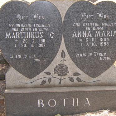 BOTHA Marthinus C. 1911-1967 &amp; Anna Maria 1904-1988