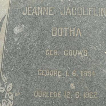 BOTHA Jeanne Jacqueline nee GOUWS 1934-1962