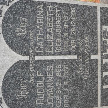 BRITS Rudolf Johannes 1866-1950 &amp; Catharina Elizabeth JOUBERT 1871-1939