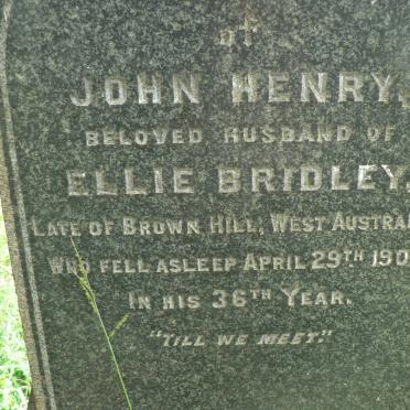 BRIDLEY John Henry -1909