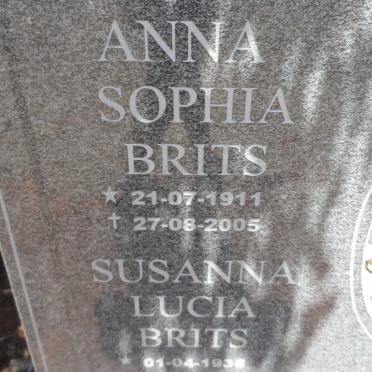 BRITS Anna Sophia 1911-2005 :: BRITS Susanna Lucia 1936-