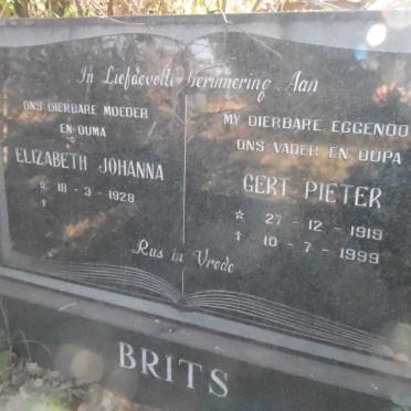 BRITS Gert Pieter 1919-1999 &amp; Elizabeth Johanna 1928-