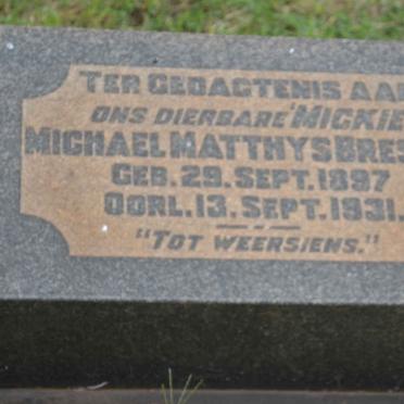 BRESLER Michael Matthys 1897-1931