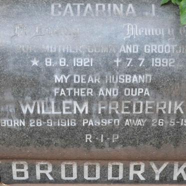 BROODRYK Willem Frederik 1916-1970 &amp; Catarina J. 1921-1992
