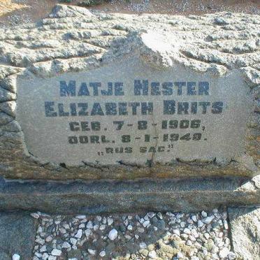 BRITS Matje Hester Elizabeth 1906-1948