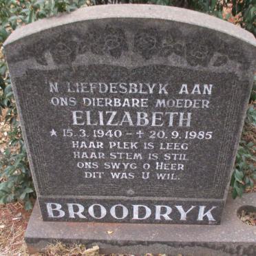 BROODRYK Elizabeth 1940-1985