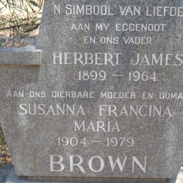 BROWN Herbert James 1899-1964 &amp; Susanna Francina Maria 1904-1979