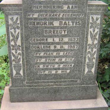 BREEDT Hendrik Baltis 1893-1957
