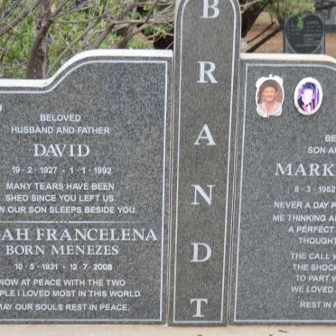 BRANDT David 1927-1992 &amp; Sarah Francelena MENEZES 1931-2008 BRANDT David Francisco 1956-2000 :: BRANDT Mark Viktor 1962-1997