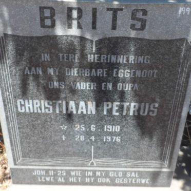 BRITS Christiaan Petrus 1910-1976