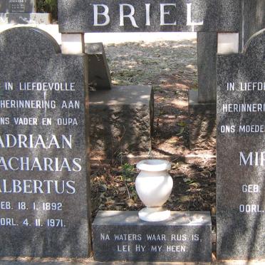BRIEL Adriaan Zacharias Albertus 1892-1971 &amp; Miriam 1913-1982
