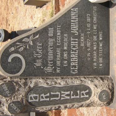 BRUWER Gerbrecht Johanna 1927-1973