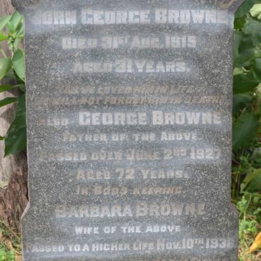 BROWNE George -1927 &amp; Barbara -1926 :: BROWNE John George -1915