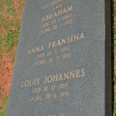 BUYS Abraham 1883-1937 &amp; Anna Fransina 1883-1958 :: BUYS Louis Johannes 1919-1991