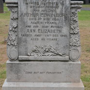 BURT Arthur Edwin -1938 &amp; Ann Elizabeth -1949