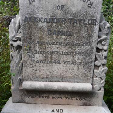 CARNIE Alexander Taylor -1915 &amp; Maria BEYERS 1867-1940