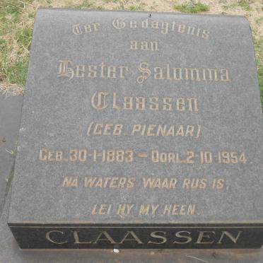 CLAASSEN Hester Salomina nee Pienaar 1883-1954