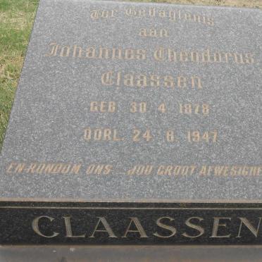 CLAASSEN Johannes Theodorus 1878-1947