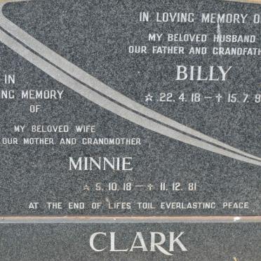 CLARK Billy 1918-1992 &amp; Minnie 1918-1981