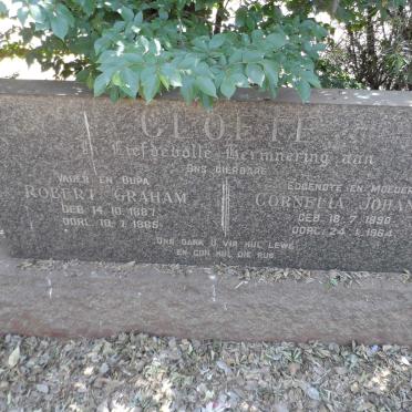 CLOETE Robert Graham 1887-1965 &amp; Cornelia Johanna 1890-1964
