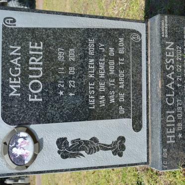 CLAASSEN Heidi 1977-2002 :: FOURIE Megan 1997-2001