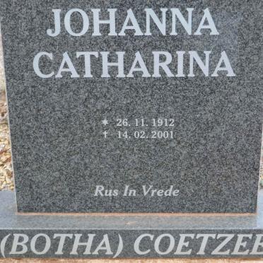 COETZEE Johanna Catharina nee BOTHA 1912-2001