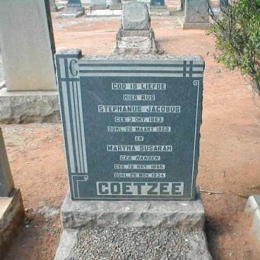 COETZEE Stephanus Jacobus 1863-1950 &amp; Martha Susarah HANSEN 1866-1934