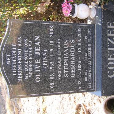 COETZEE Stephanus Gerhardus 1936-2009 &amp; Olive Jean FINN 1935-2008