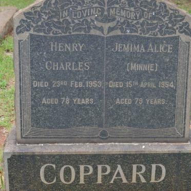 COPPARD Henry Charles -1953 &amp; Jemima Alice -1954