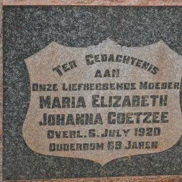 COETZEE Maria Elizabeth Johanna -1920