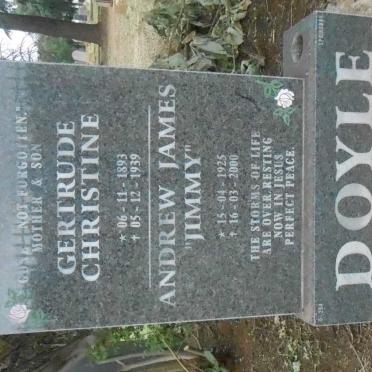DOYLE Andrew James 1925-2000 &amp; Gertrude Christine 1893-1939