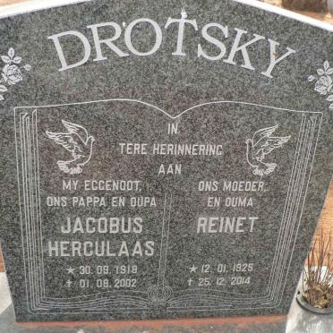 DROTSKY Jacobus Herculaas 1918-2002 &amp; Reinet 1925-2014