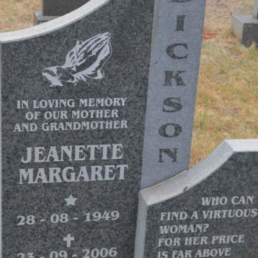 DICKSON Jeanette Margaret 1949-2006